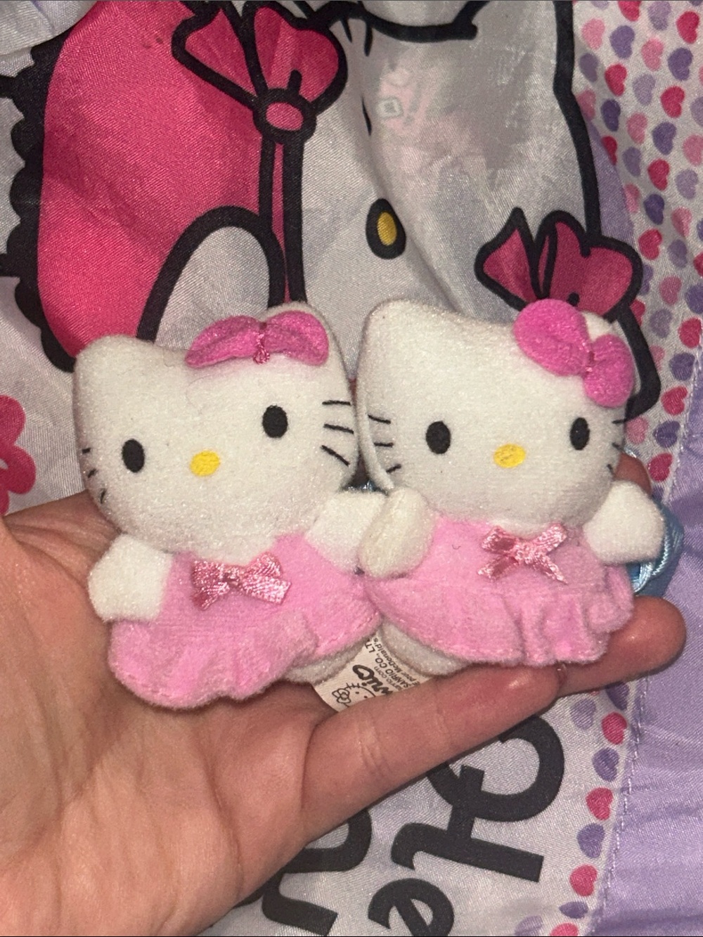 Vintage Plush Hello Kitty Kawaii Hair accessory Scrunchie set sanrio - Picture 5 of 6
